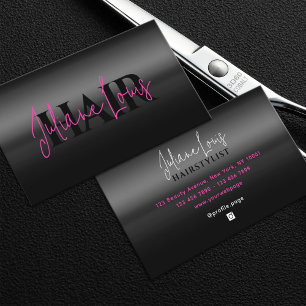Metallic texture hairstylist Business Card