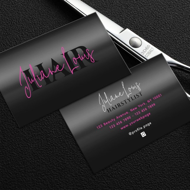 Metallic texture hairstylist Business Card (Creator Uploaded)