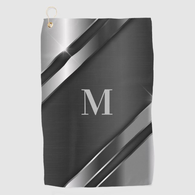 Metallic Texture Monogram Golf Towel (Front)