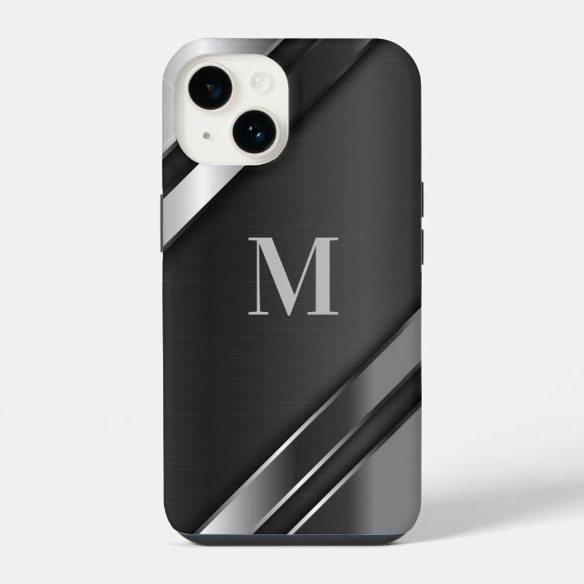 Metallic Texture Monogram iPhone Case (Back)