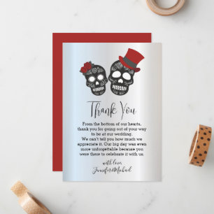metallic thank you halloween spooky  wedding card