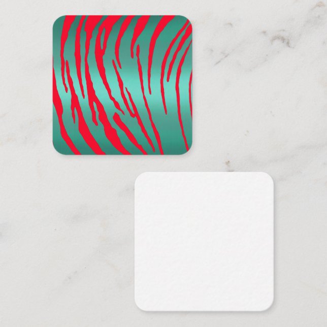 Metallic Tiger Stripes Green Red Card (Front/Back)