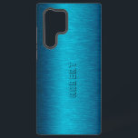 Metallic Turquoise Brushed Aluminium Look Samsung Galaxy Case<br><div class="desc">Image of a metallic blue-green turquoise background brushed aluminium look. Optional monogram.</div>