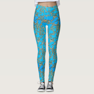 Metallic Turquoise Design Leggings