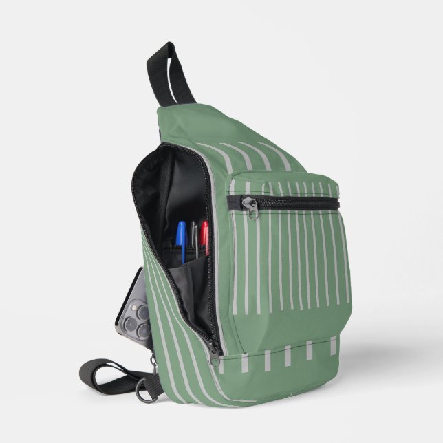 Metallic Verdant Green  Sling Bag (Open)
