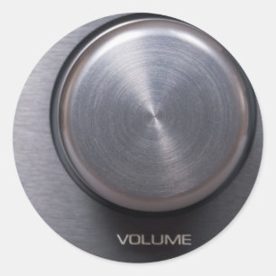 Metallic Volume Knob Classic Round Sticker