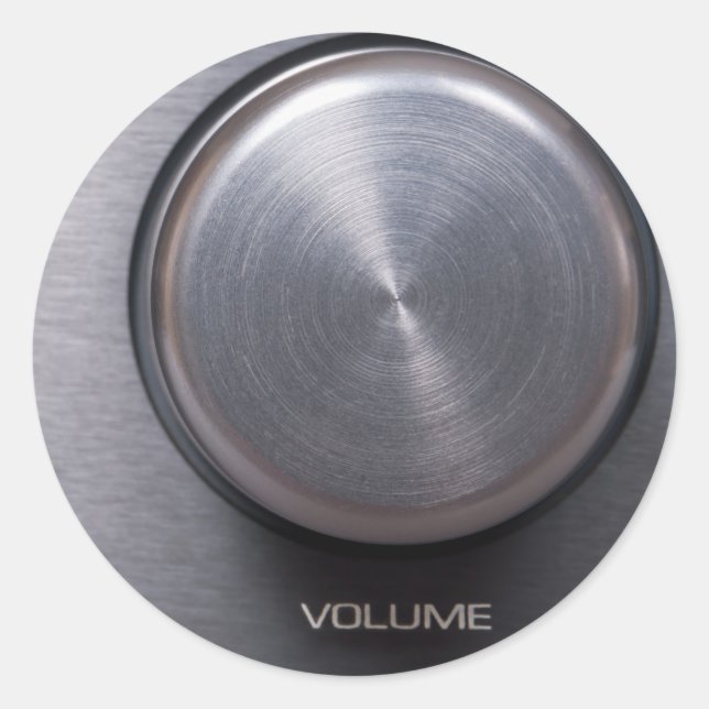 Metallic Volume Knob Classic Round Sticker (Front)
