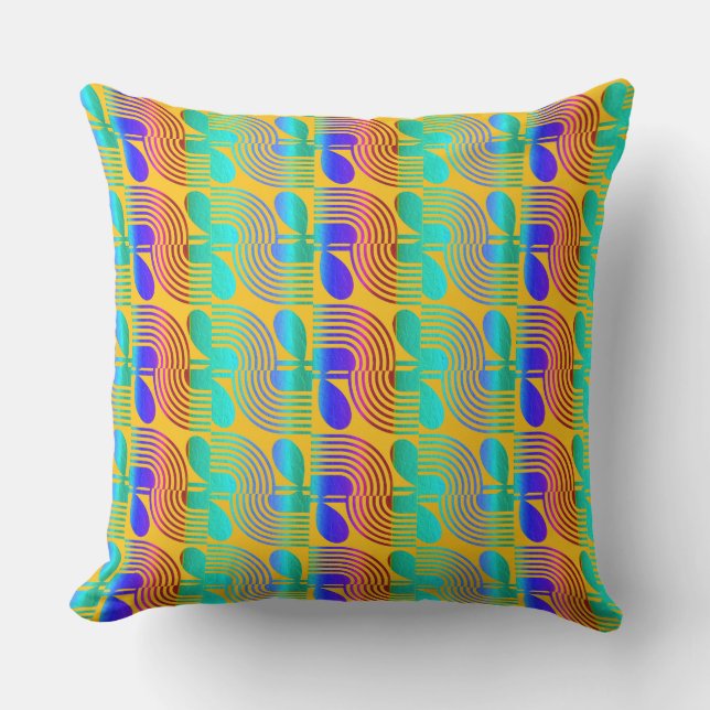 Metallic Watercolor Texture Print  Cushion (Front)
