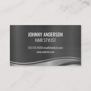 Metallic Wave Barber Stylist Tools Appointment Card