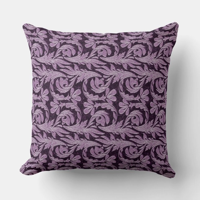 Metallic Waves, 2 Tone Purple- Square Throw Pillow (Front)
