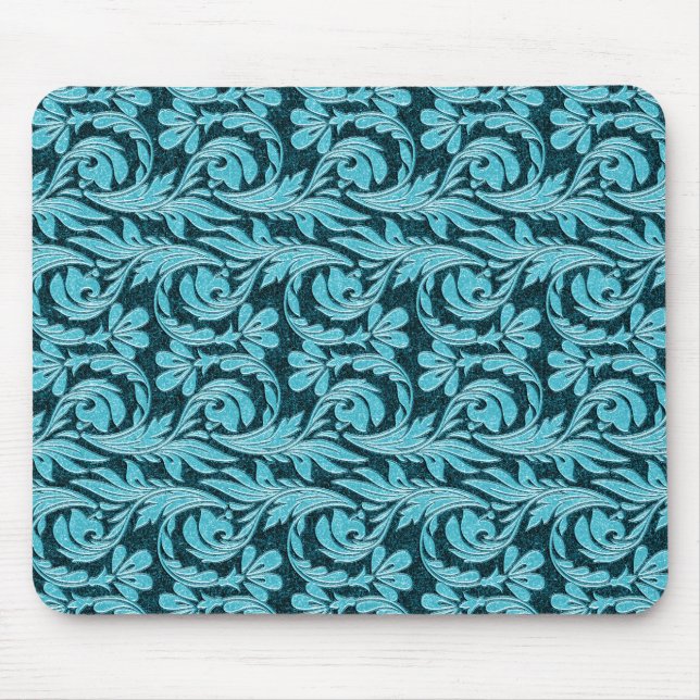 Metallic Waves 2Tone Teal Drk MOUSEPAD (Front)
