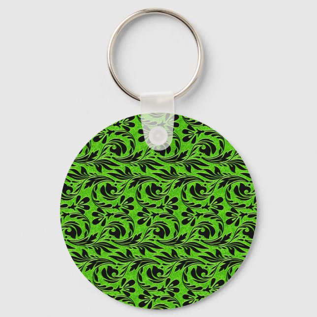 Metallic Waves, Neon-Black KEYCHAIN (Front)