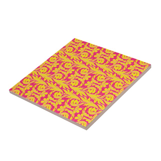 Metallic Waves Pink-Yellow Tile (Side)