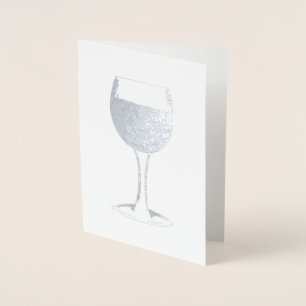 Metallic Wine Tasting Glass Drinking Wine Lover Foil Card