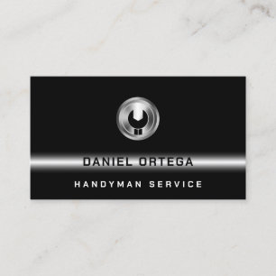 Metallic wrench logo professional business card