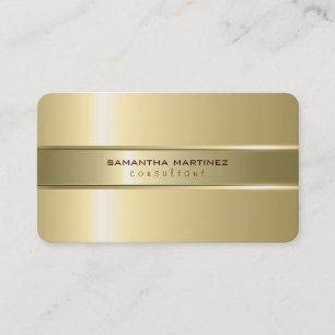 Metallic Yellow Gold Design Stainless Steel Look Business Card