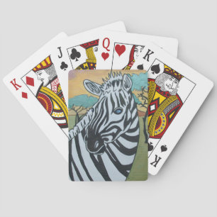 Metallic Zebra Playing Cards