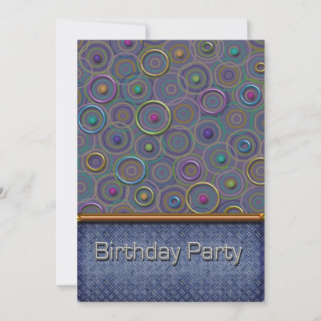 Metallica Circles and Tread Birthday Party Invitation (Front)