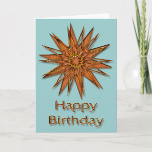 Metallica Shiny and Satin Starburst Birthday Card