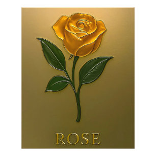 Metallisch Goldene Rosen-Eleganz Photo Print