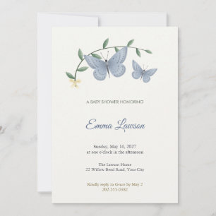 Metalmark Butterfly Baby Shower Invitation
