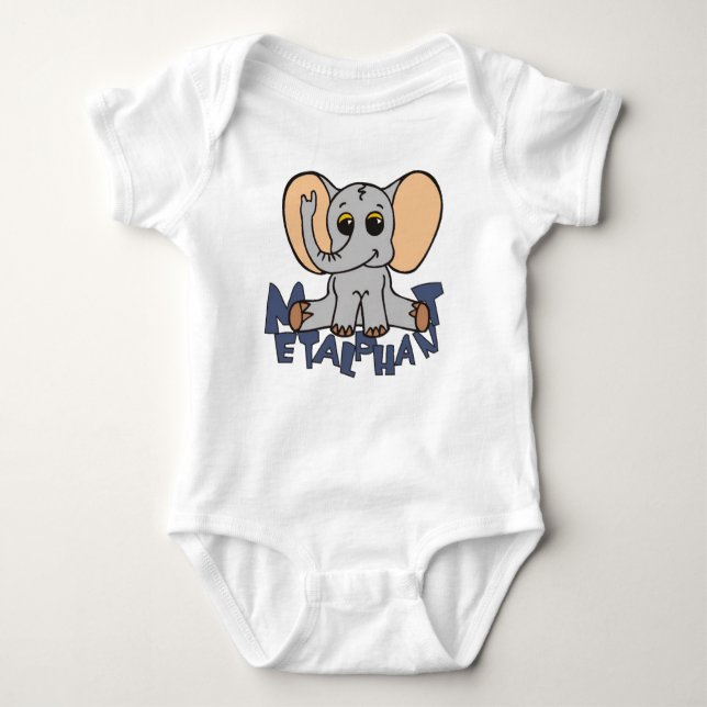 Metalphant Elephant Baby Bodysuit (Front)