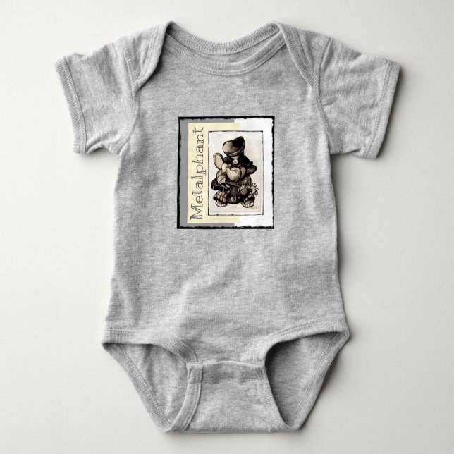 Metalphant Metal Baby Bodysuit - Grey (Front)