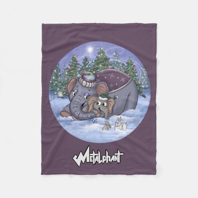 Metalphant Wilbur & Mom Fleece Blanket (Front)