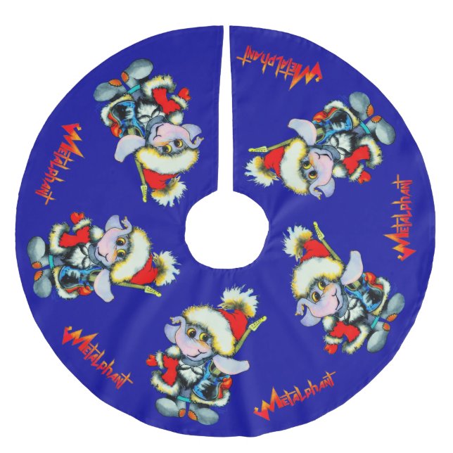 Metalphant Winter Holiday Tree Skirt - blue (Front)