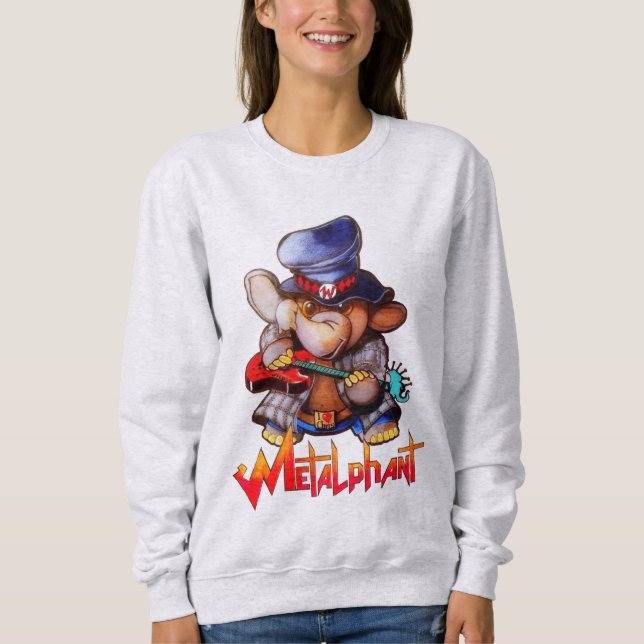 Metalphant with Guitar Women's Sweatshirt (Front)