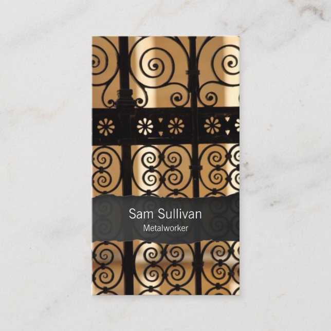 Metalworker Wrought Iron Gate Pattern BusinessCard Business Card (Front)