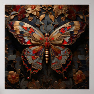 Metamorphic Elegance - Butterfly Digital Art Poster