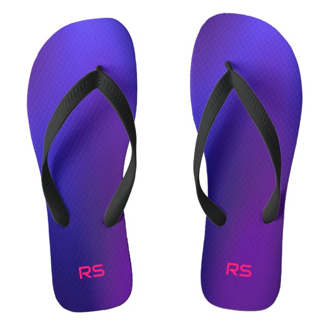 Metamorphosis 2 Blue Elegance  Initial Monogram Jandals (Footbed)