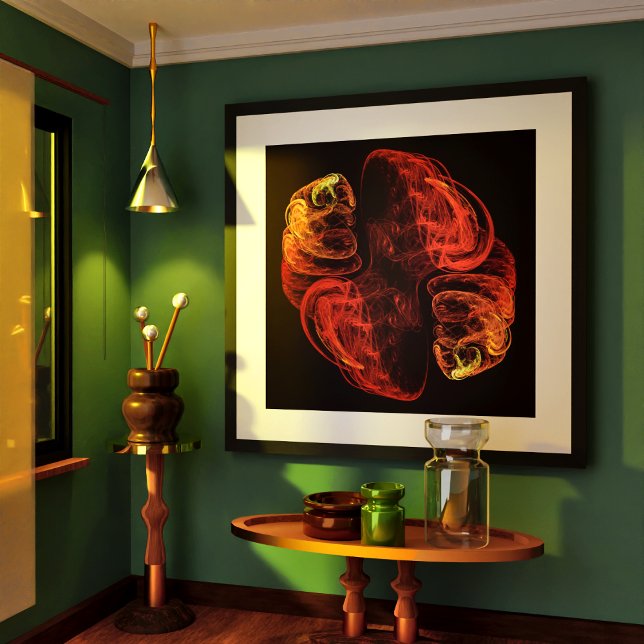 Metamorphosis Energy Modern Abstract Fractal Art Poster (Metamorphosis Abstract Art Poster)