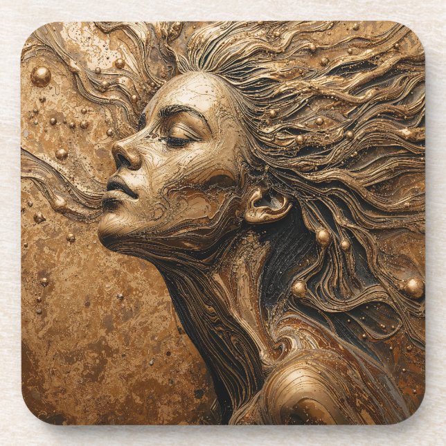 “Metamorphosis of Light” – A Surreal Portrait Coaster (Front)
