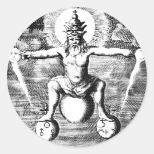 Metamorphosis of Metals in alchemy Classic Round Sticker