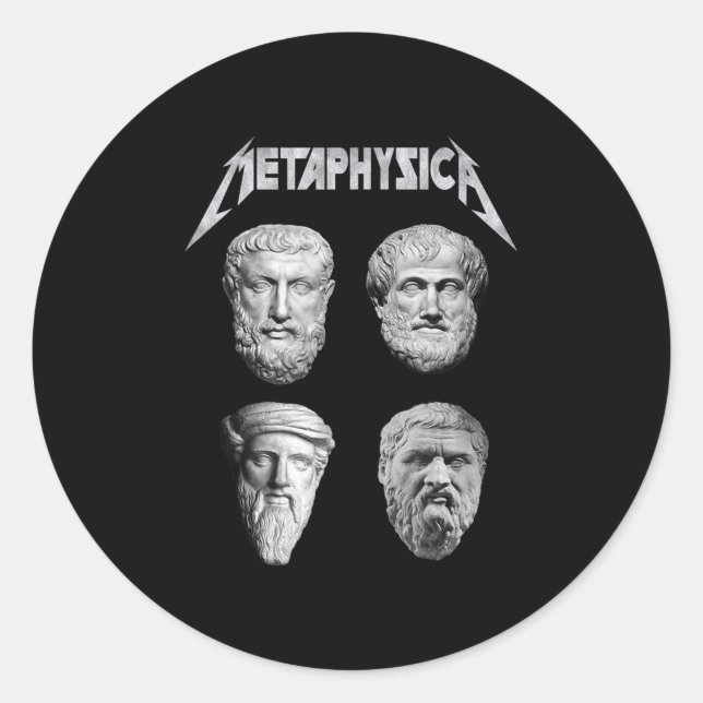 Metaphysica Socrates Plato Aristotle Philosopher M Classic Round Sticker (Front)
