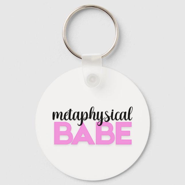 metaphysical babe bold pink script typography key ring (Front)
