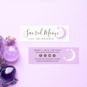 Metaphysical Moon Minimalist Purple Social Media Mini Business Card