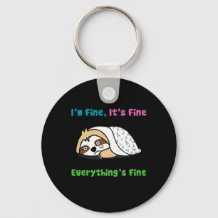 Metastatic Breast Cancer Awareness I'm Fine It's F Key Ring