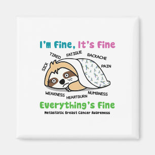 Metastatic Breast Cancer Awareness I'm Fine It's F Magnet