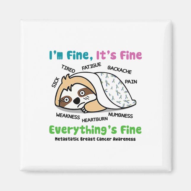 Metastatic Breast Cancer Awareness I'm Fine It's F Magnet (Front)