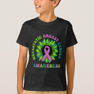 Metastatic Breast Cancer Awareness Sunflower Ribbo T-Shirt