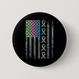 Metastatic Breast Cancer Flag Awareness Survivor G 6 Cm Round Badge