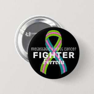 Metastatic Breast Cancer Ribbon Black Button