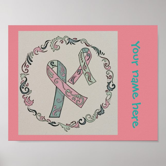 Metastatic Breast Cancer Ribbons Poster (Front)
