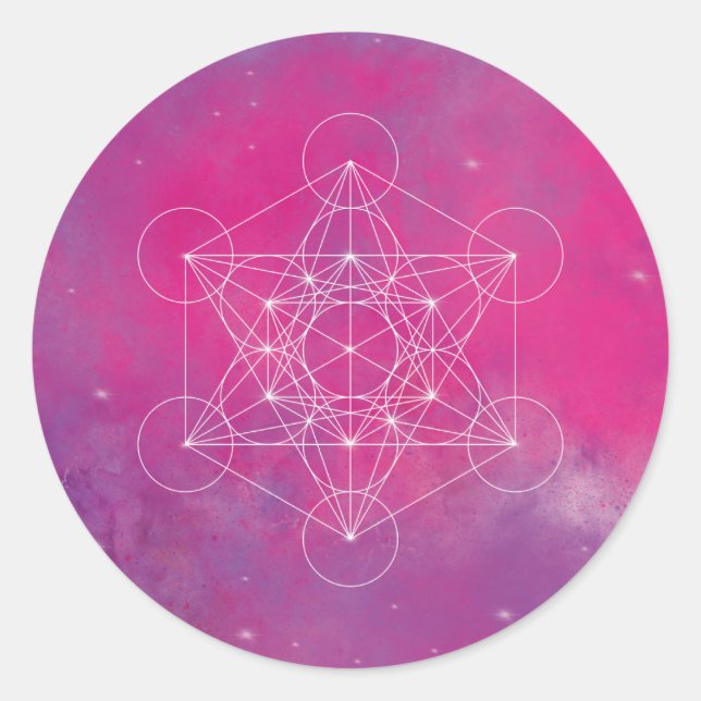 Metatron, chakra,zen,sacred geometric, angel classic round sticker (Front)