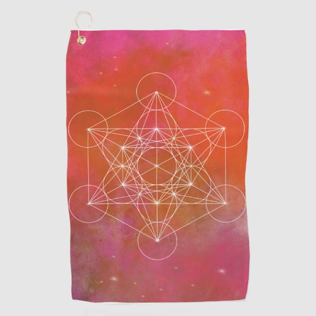 Metatron, chakra,zen,sacred geometric, angel, golf towel (Front)