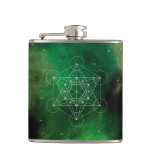 Metatron, chakra,zen,sacred geometric, angel hip flask
