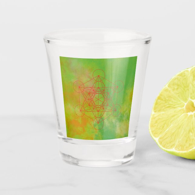 Metatron, chakra,zen,sacred geometric, angel shot glass (Front)
